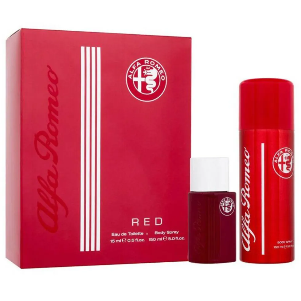Alfa Romeo Red zestaw woda toaletowa spray 15ml + perfumowany spray do ciała 150ml