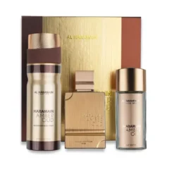 Al Haramain Amber Oud Gold Edition Extreme zestaw ekstrakt perfum spray 75ml + ekstrakt perfum spray 30ml + dezodorant spray 200ml