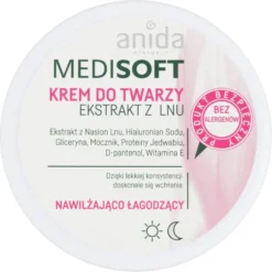 Anida Medisoft nawilżająco-łagodzący krem do twarzy ekstrakt z lnu 100ml