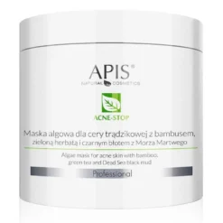 APIS Acne-Stop maska algowa dla cery trądzikowej z bambusem zieloną herbatą i czarnym błotem z Morza Martwego 200g