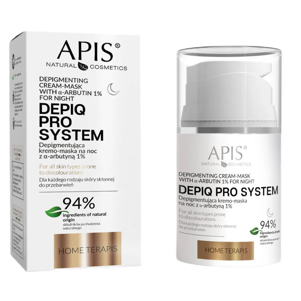 APIS Depiq Pro System depigmentująca kremo-maska na noc z α-arbutyną 1% 50ml