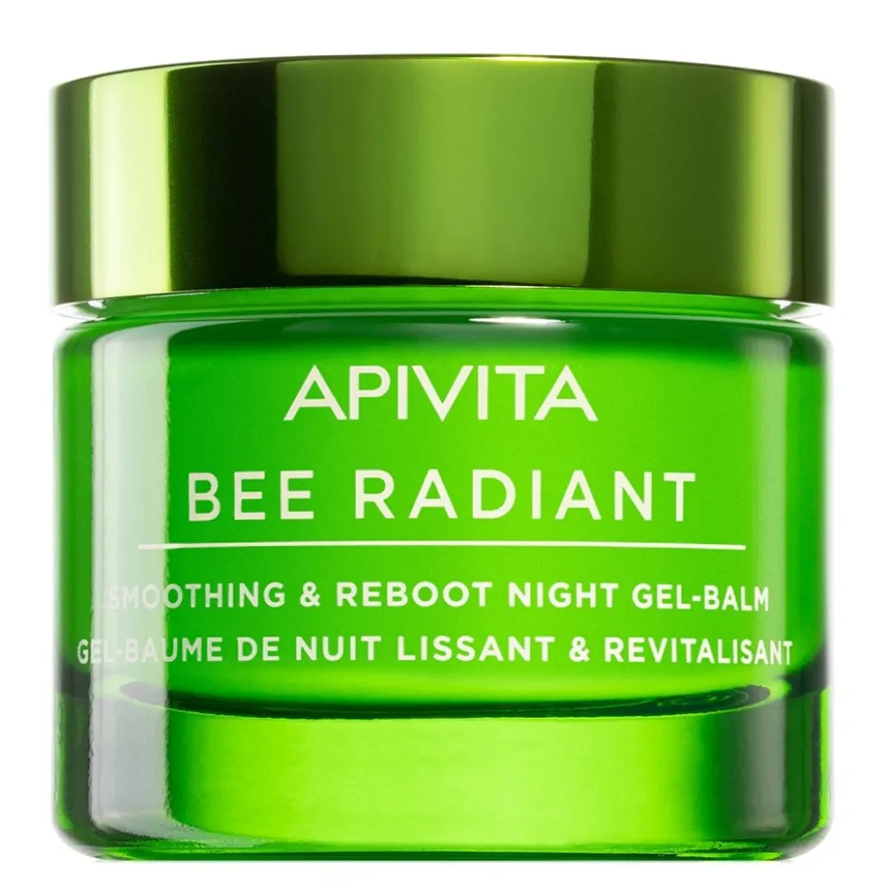 Apivita Bee Radiant Smoothing & Reboot Night Gel-Balm lekki żel-balsam na noc o właściwościach wygładzających i rewitalizujących skórę 50ml