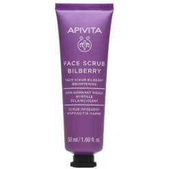 Apivita Face Scrub Bilberry rozświetlający peeling do twarzy z borówką 50ml