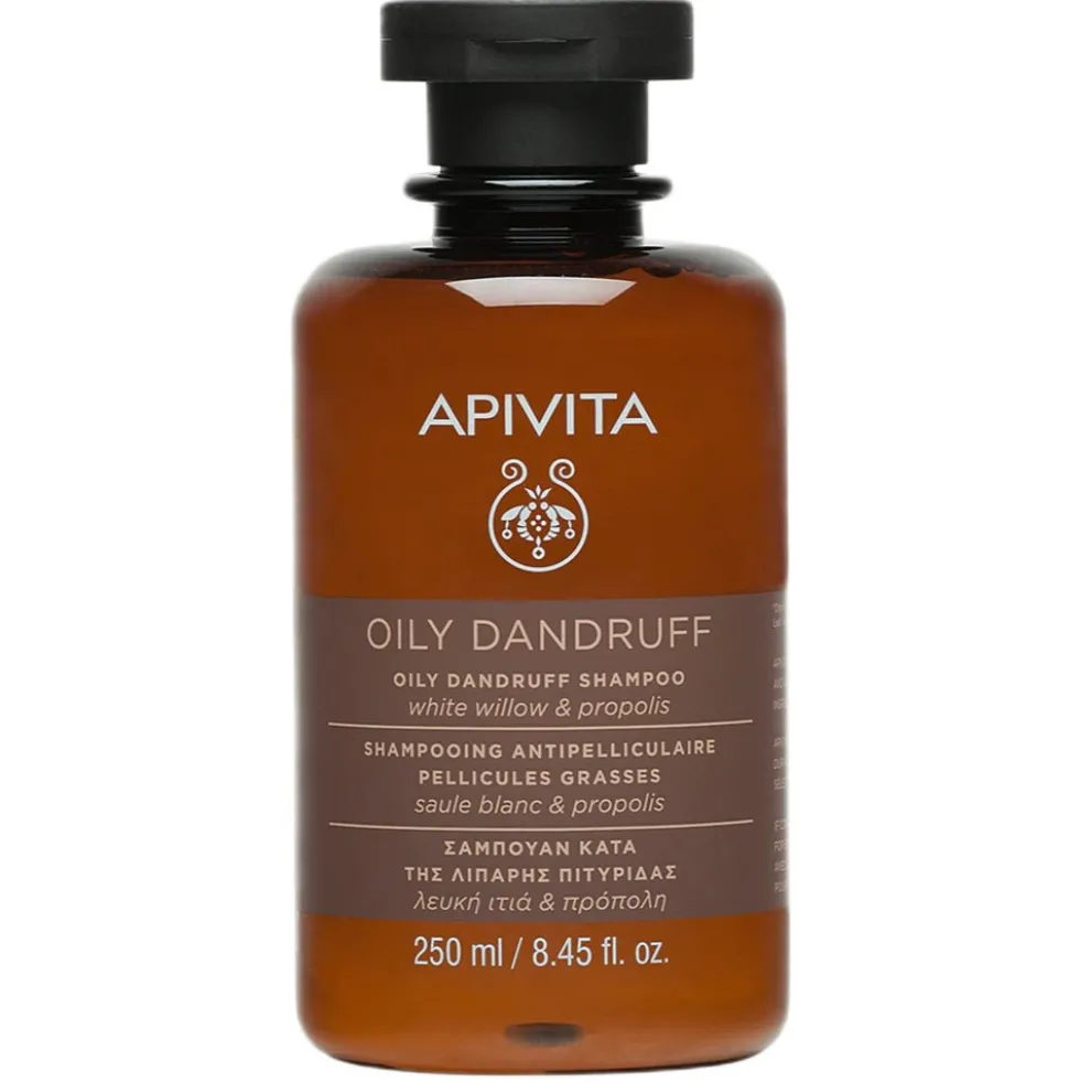 Apivita Oily Dandruff Shampoo szampon przeciwłupieżowy do skóry przetłuszczającej się z białą wierzbą i propolisem 250ml