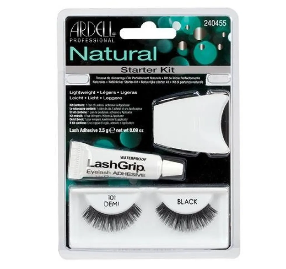 Ardell Natural 101 1 para sztucznych rzęs Black + Lash Adhesive klej do rzęs 2.5g + Lash Applicator aplikator do rzęs