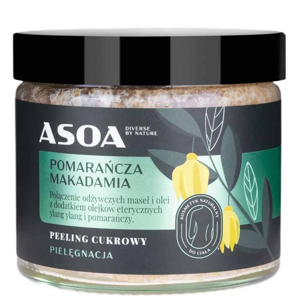 Asoa Peeling cukrowy Pomarańcza-Macadamia 250ml
