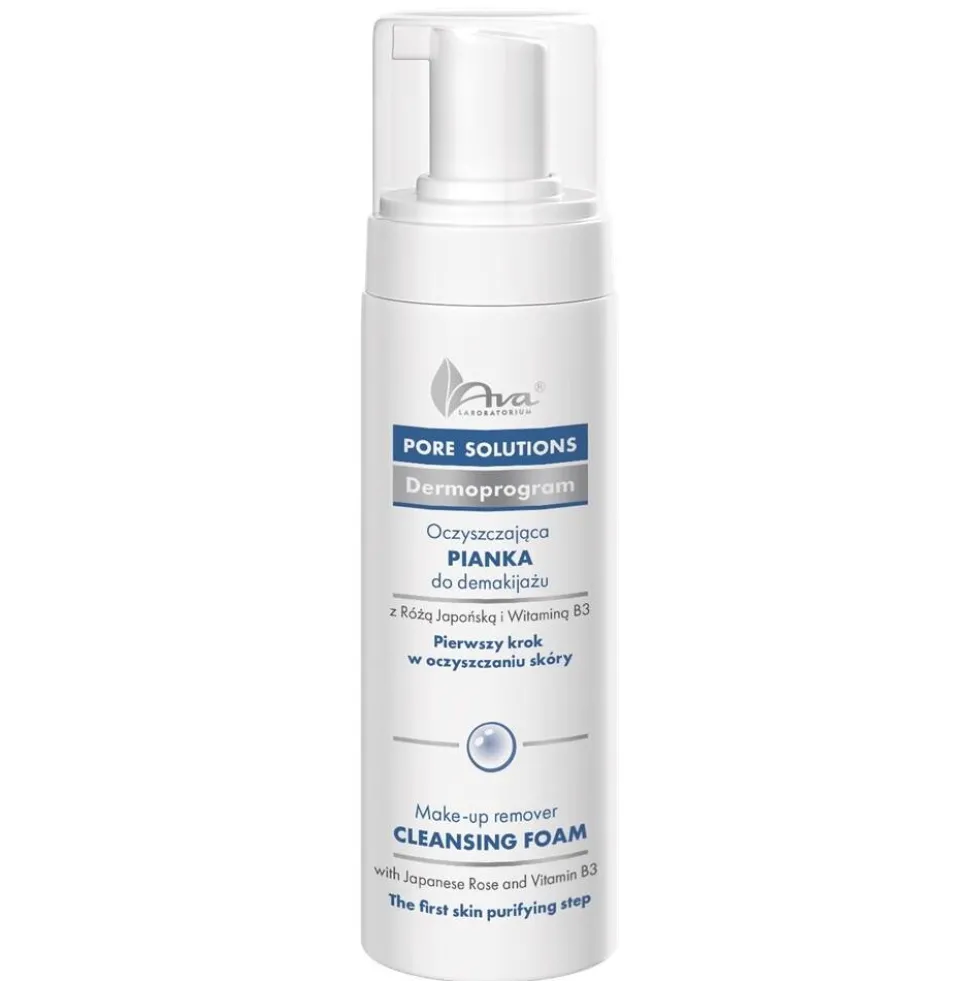 Ava Laboratorium Pore Solutions oczyszczająca pianka do demakijażu z różą japońską i witaminą B3 150ml