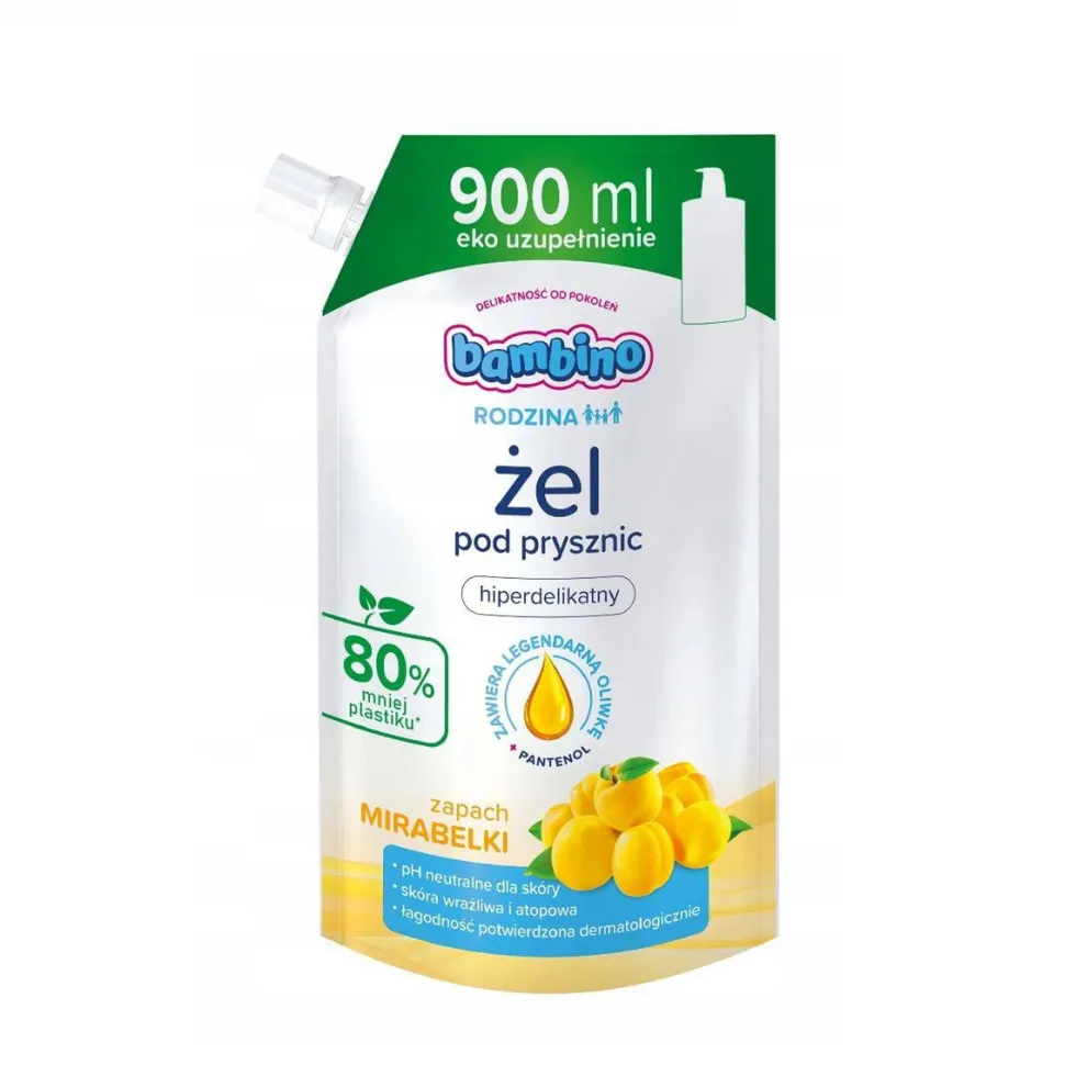 Bambino Rodzina żel pod prysznic hiperdelikatny Mirabelka Refill 900ml