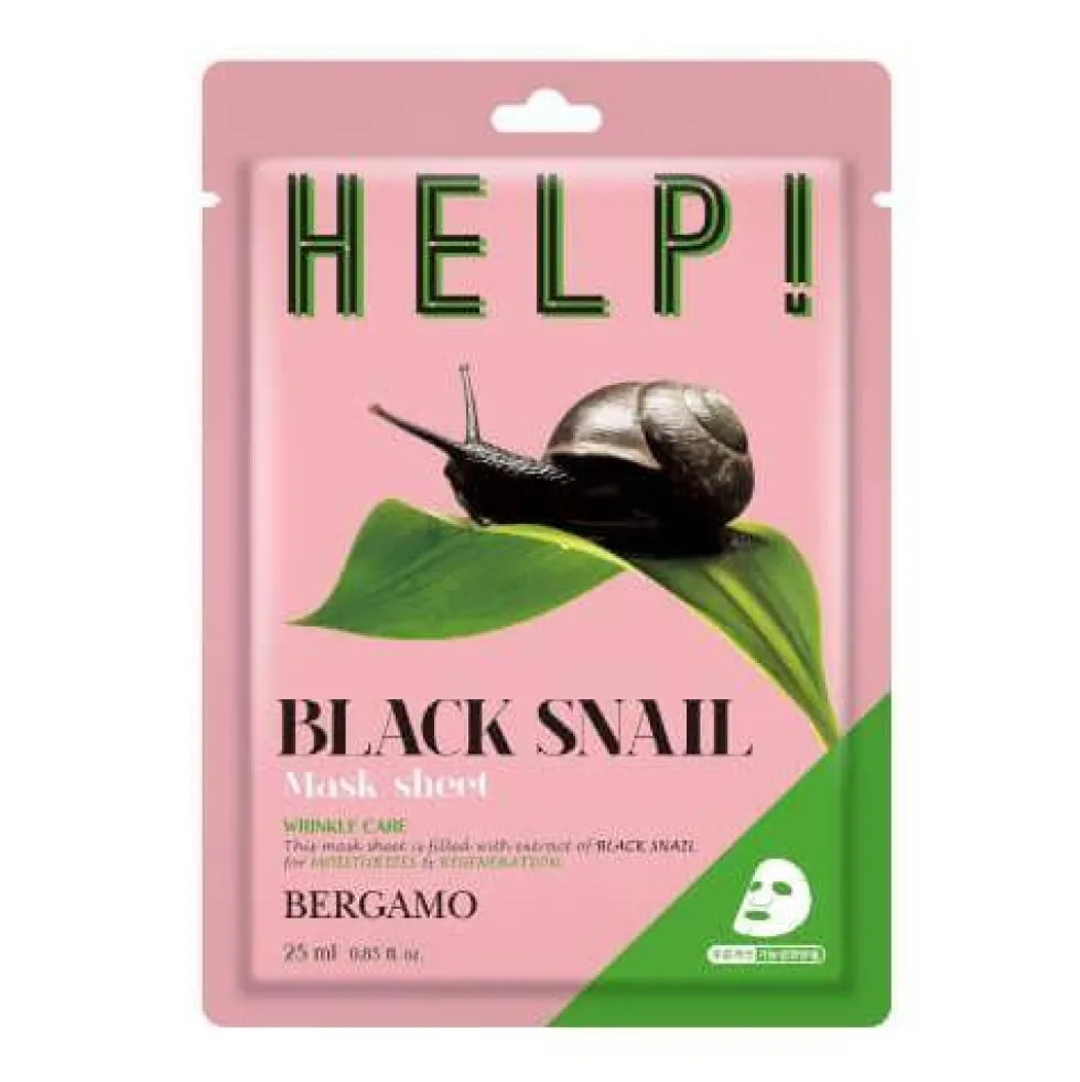 BERGAMO Help Sheet Mask maska do twarzy z Black Snail 25ml
