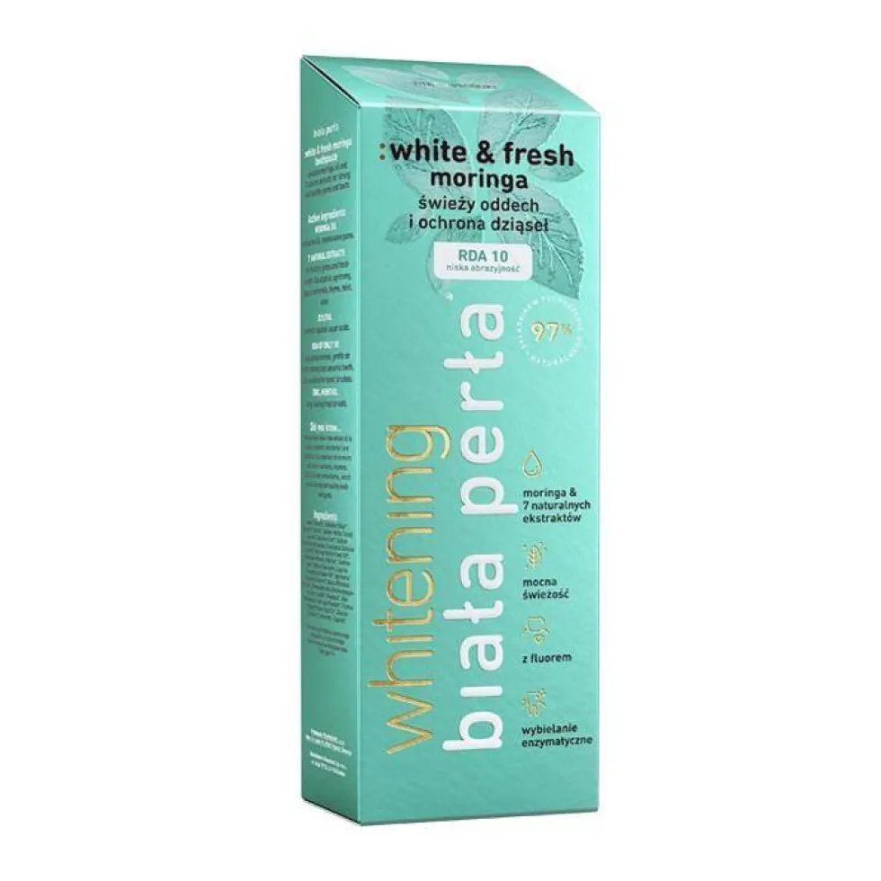 Biała Perła White & Fresh Moringa ziołowa pasta do zębów 75ml