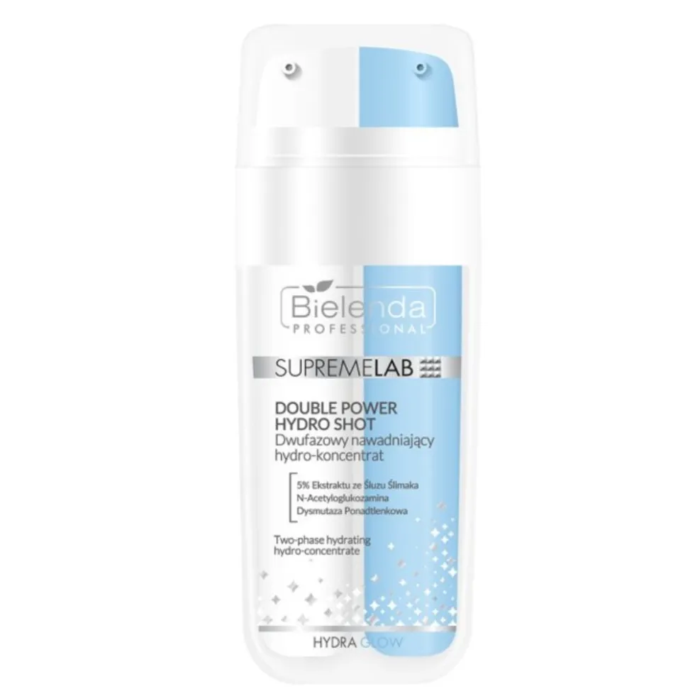 Bielenda Professional SupremeLab Hydra Glow dwufazowy nawadniający hydro-koncentrat z ekstraktem ze śluzu ślimaka 30ml