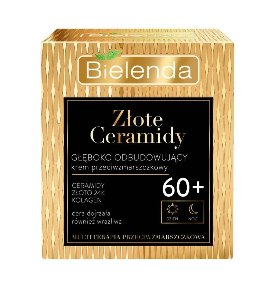 Bielenda Złote Ceramidy głęboko odbudowujący krem przeciwzmarszczkowy 60+ na dzień i noc 50ml