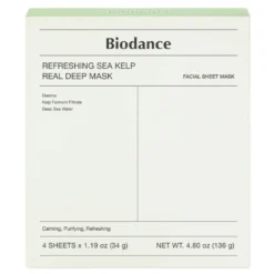 Biodance Refreshing Sea Kelp Real Deep Mask łagodząca maska w płachcie 4x34g