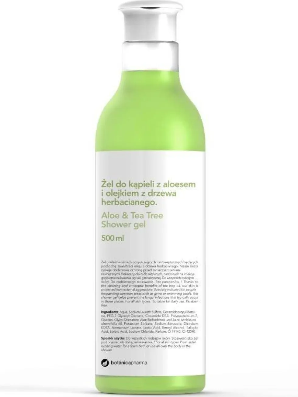 Botanicapharma Aloe & Tea Tree Shower Gel żel do kąpieli z aloesem i olejkiem z drzewa herbacianego 500ml