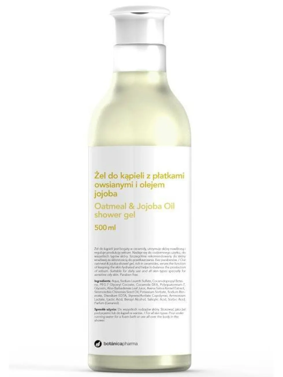 Botanicapharma Oatmeal & Jajoba Oil Shower Gel żel do kąpieli z płatkami owsianymi i olejem jojoba 500ml