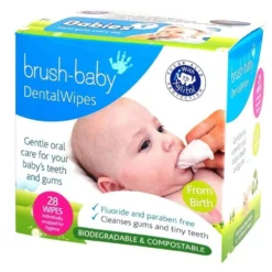 Brush-Baby DentalWipes chusteczki do czyszczenia dziąseł i zębów mlecznych 28szt.