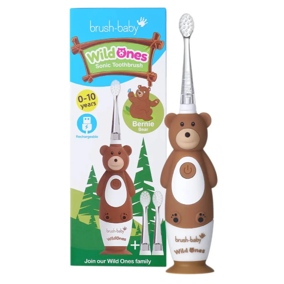 Brush-Baby WildOnes szczoteczka soniczna dla dzieci 0-10l Bernie Bear
