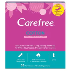 Carefree Cotton wkładki higieniczne świeży zapach 56szt