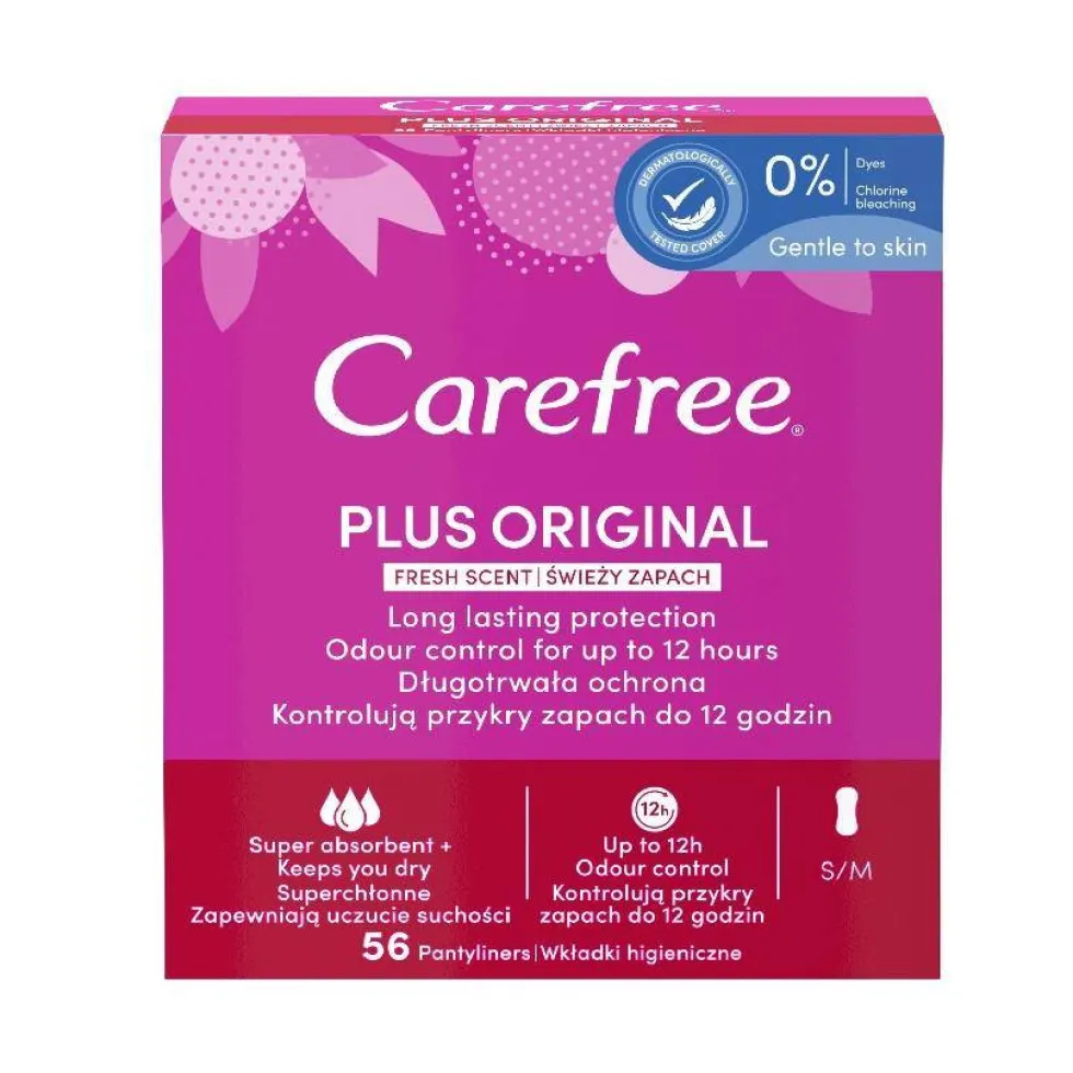 Carefree Plus Original wkładki higieniczne Fresh Scent 56szt.