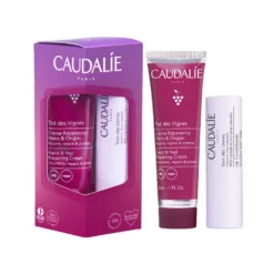 Caudalie The des Vignes zestaw krem do rąk i paznokci 30ml + nawilżająca pomadka do ust 4.5g