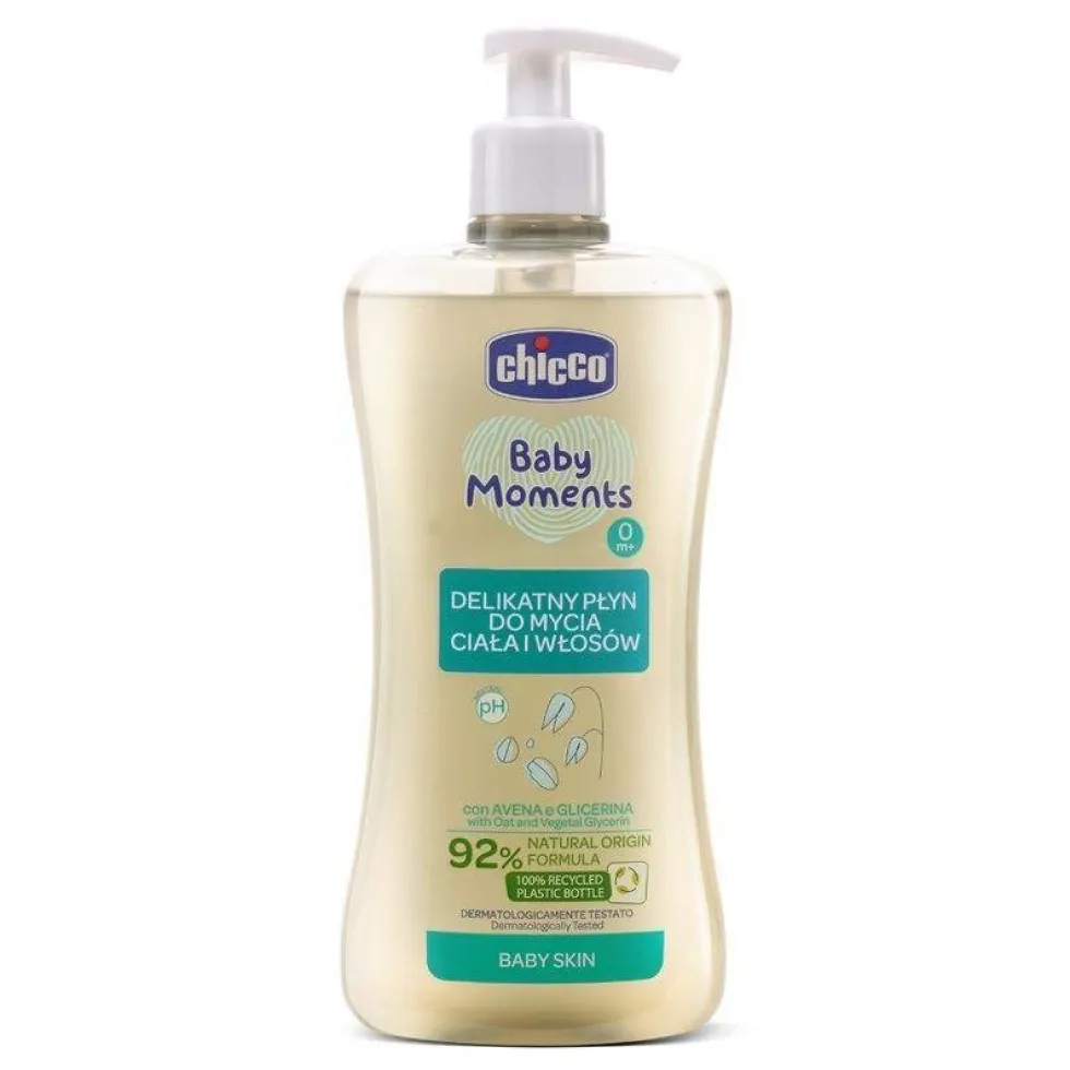 Chicco Baby Moments delikatny płyn do mycia ciała i włosów 0m+ 500ml
