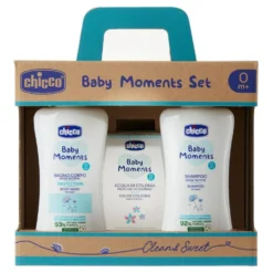 Chicco Baby Moments zestaw płyn do kąpieli 200ml + szampon 200ml + woda toaletowa 100ml