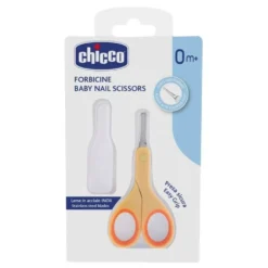Chicco Baby Nail Scissors nożyczki z osłonką 0m+ Pomarańczowe