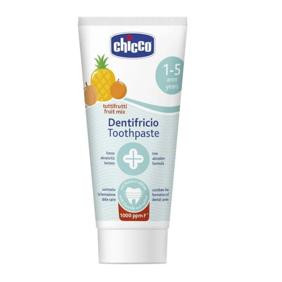 Chicco Toothpaste Pasta do zębów z fluorem 1000ppm o smaku wieloowocowym 1-5l 50ml