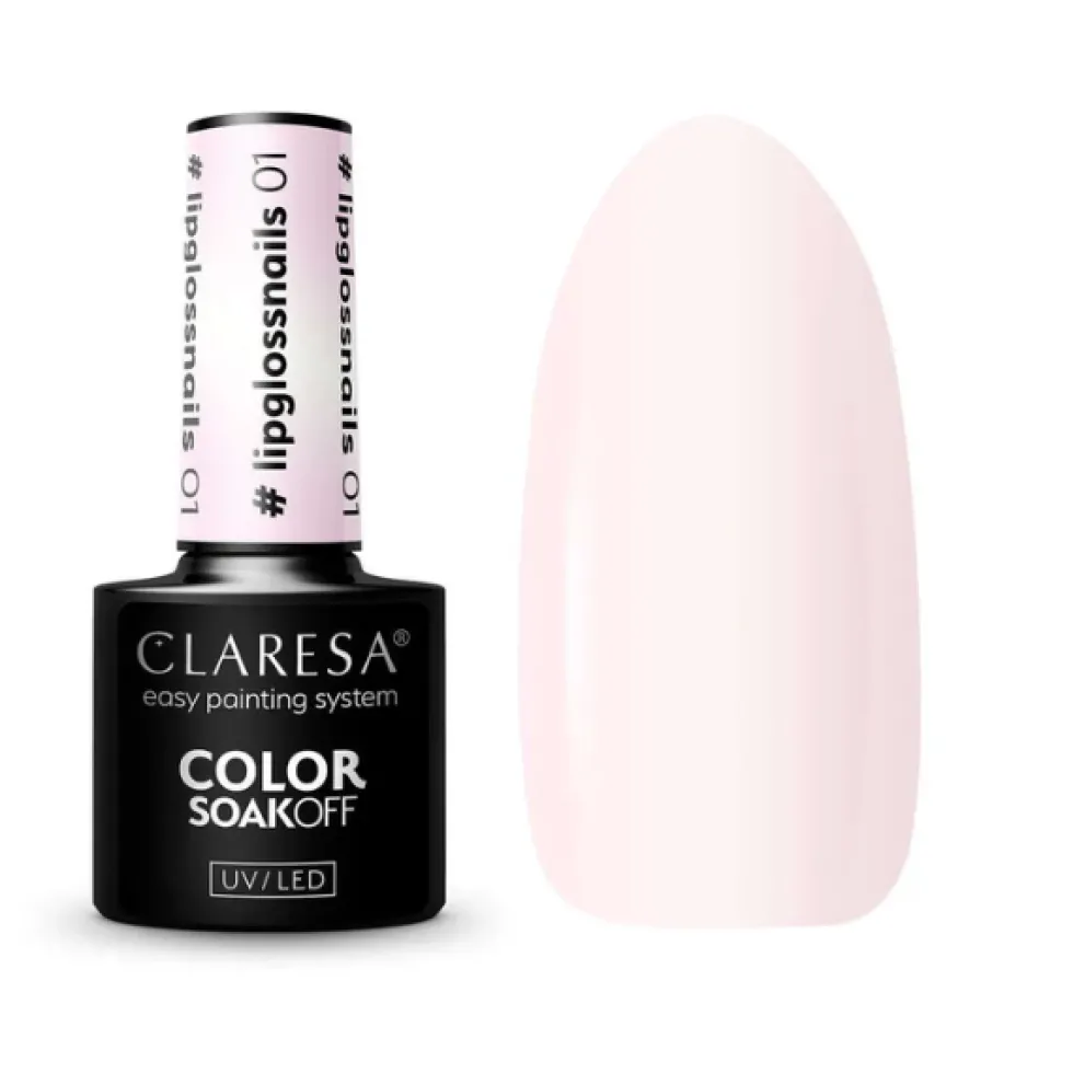 Claresa Color Soak Off UV/LED lakier hybrydowy Lipglossnails 01 5g