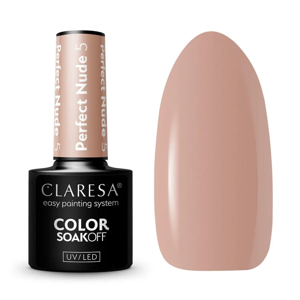 Claresa Color Soak Off UV/LED Perfect Nude lakier hybrydowy 5 5g