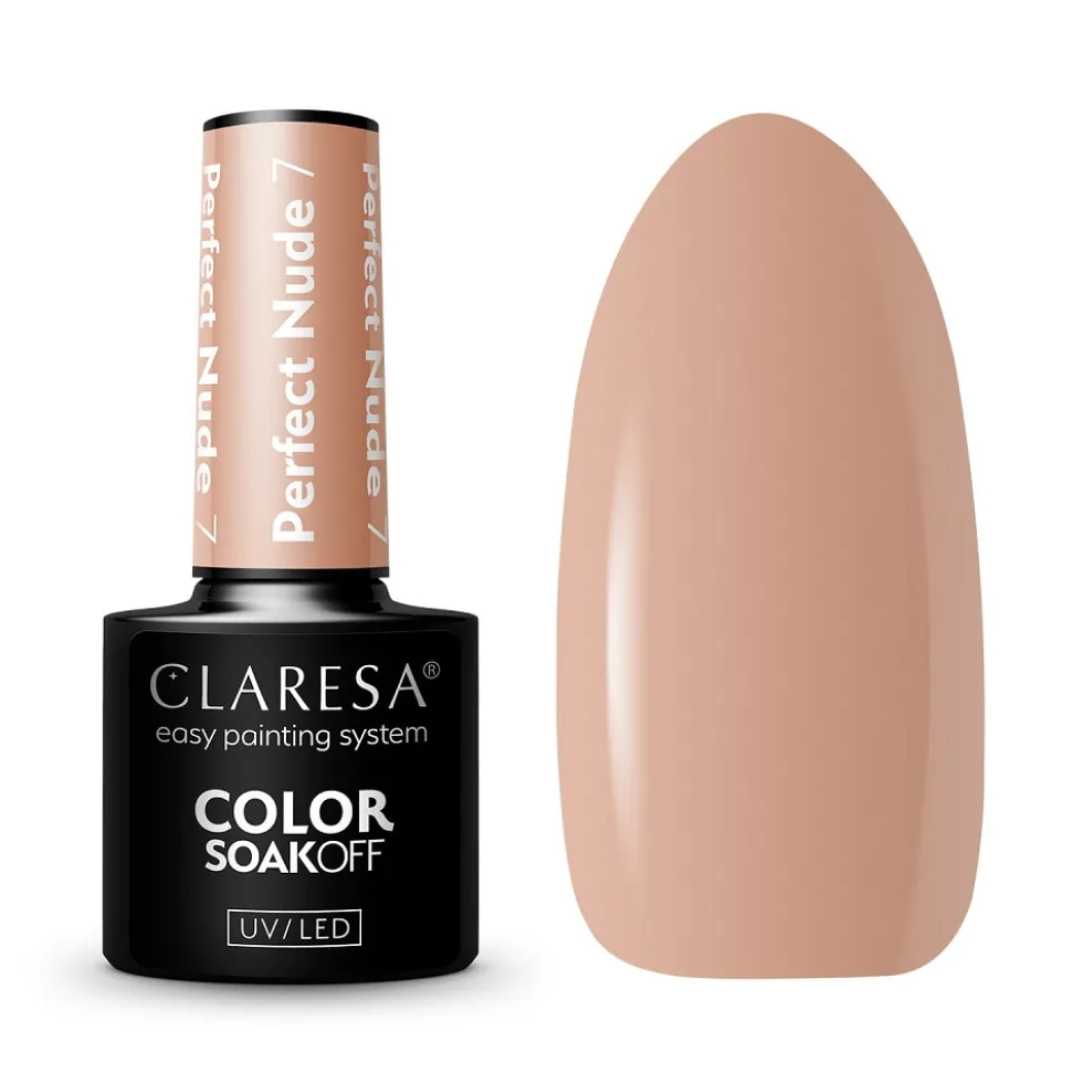 Claresa Color Soak Off UV/LED Perfect Nude lakier hybrydowy 7 5g