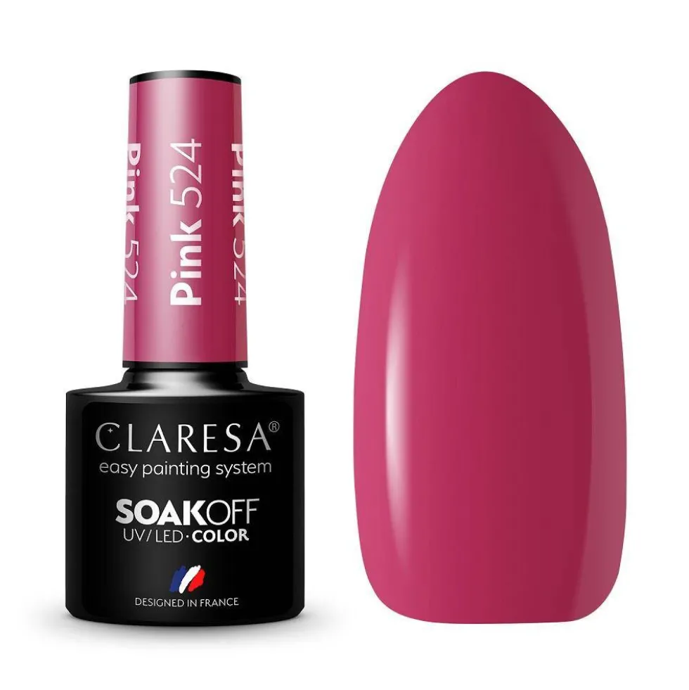 Claresa Color Soak Off UV/LED Pink lakier hybrydowy 524 5g
