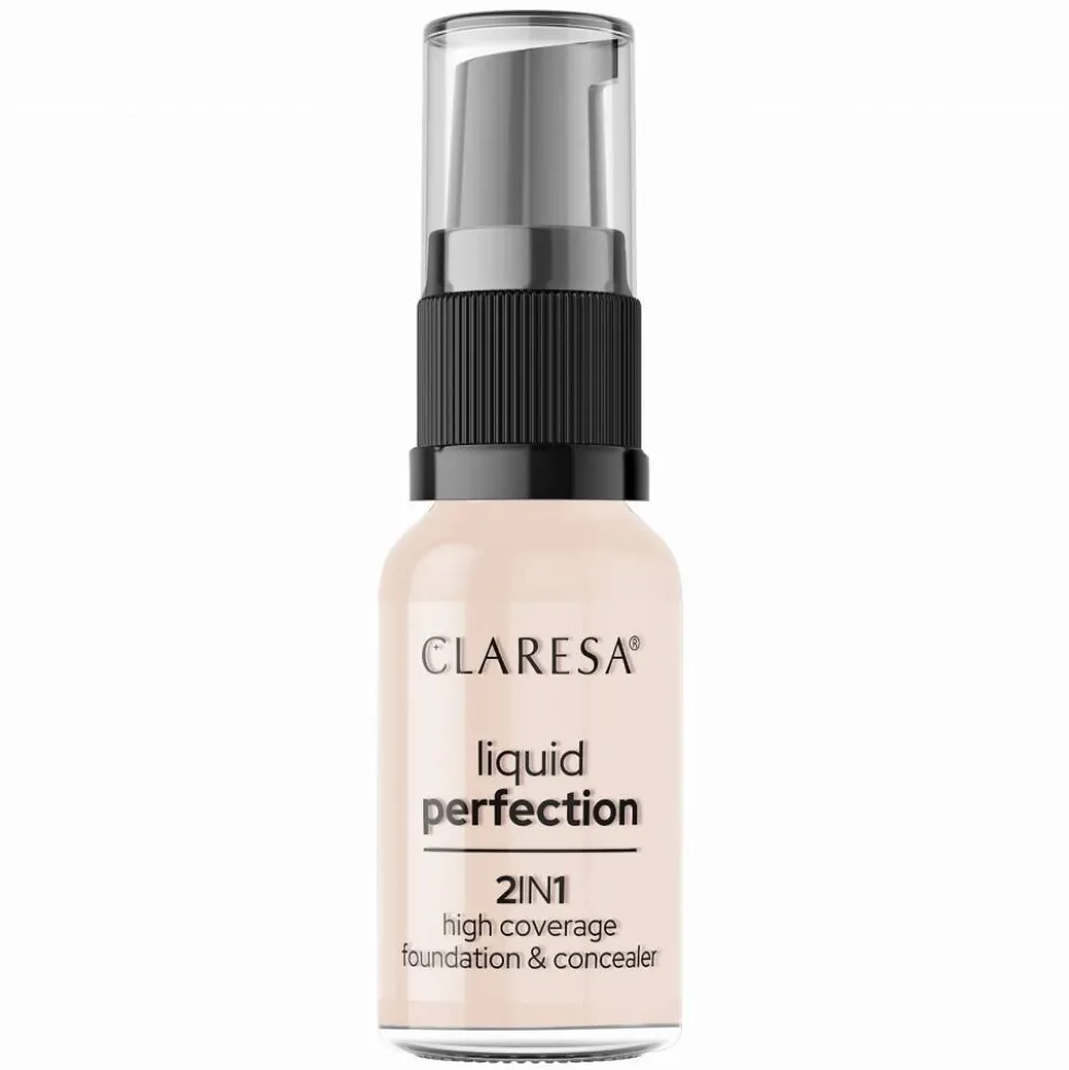 Claresa Liquid Perfection 2w1 korektor i podkład kryjący 101 Light 18g