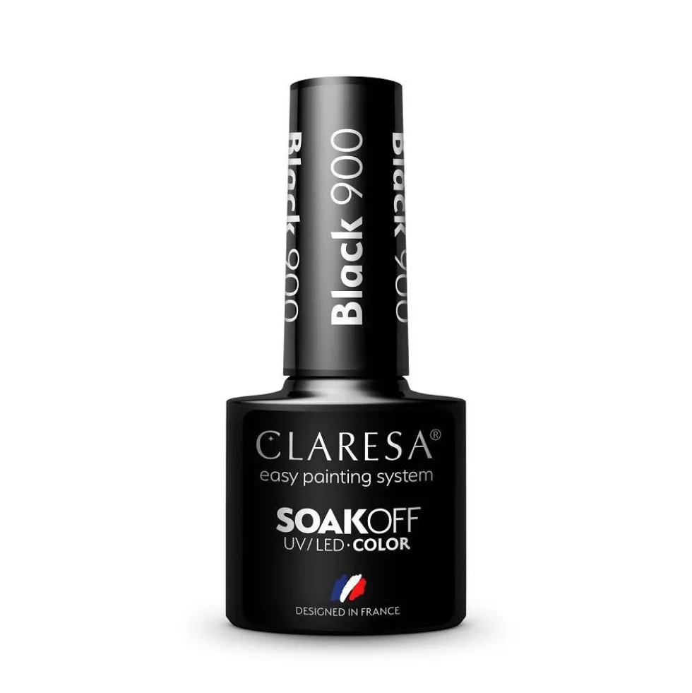 Claresa Soak Off UV/LED Color lakier hybrydowy 900 Black 5g