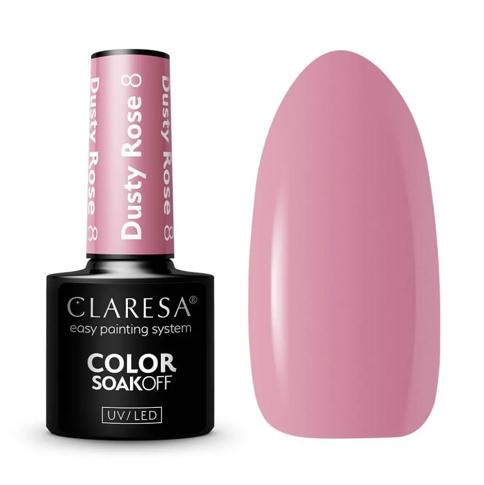 Claresa Soak Off UV/LED Dusty Rose lakier hybrydowy 8 5g
