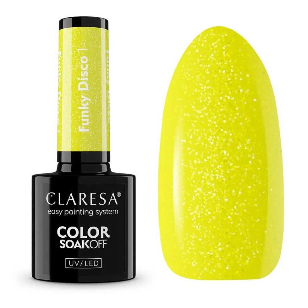 Claresa Soak Off UV/LED Funky Disco lakier hybrydowy 1 5g
