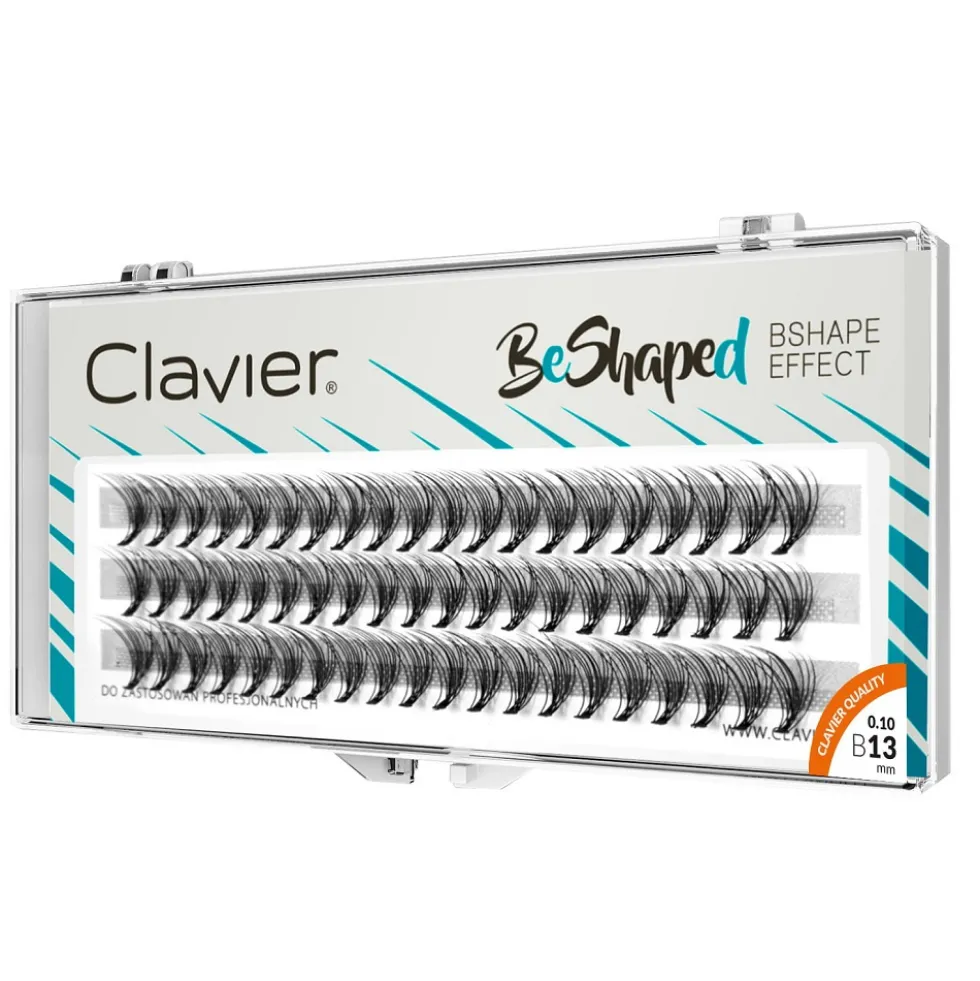 Clavier BeShaped jedwabne kępki rzęs skręt B 10D 12mm