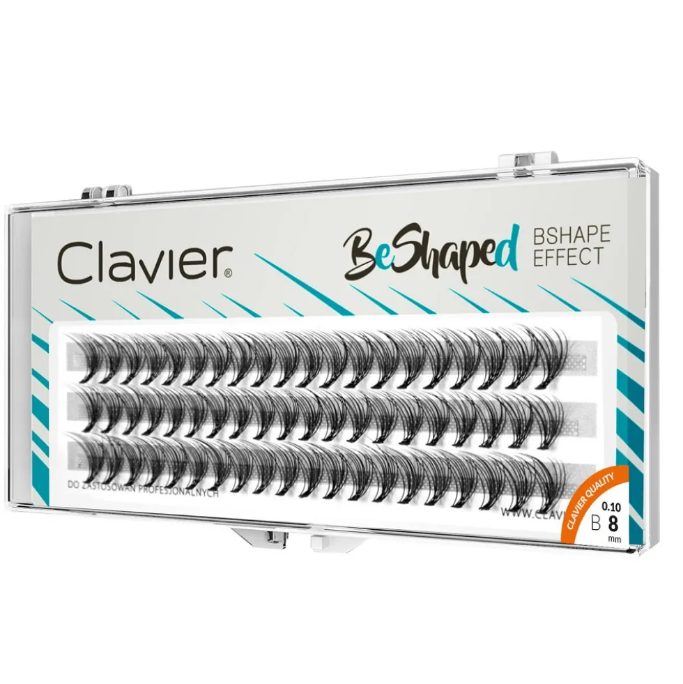 Clavier BeShaped jedwabne kępki rzęs skręt B 10D 8mm