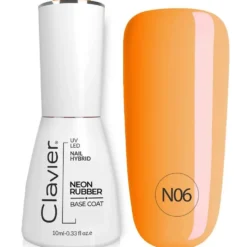 Clavier Luxury Neon Rubber Base kolorowa baza kauczukowa N06 Orange Rainbow 10ml