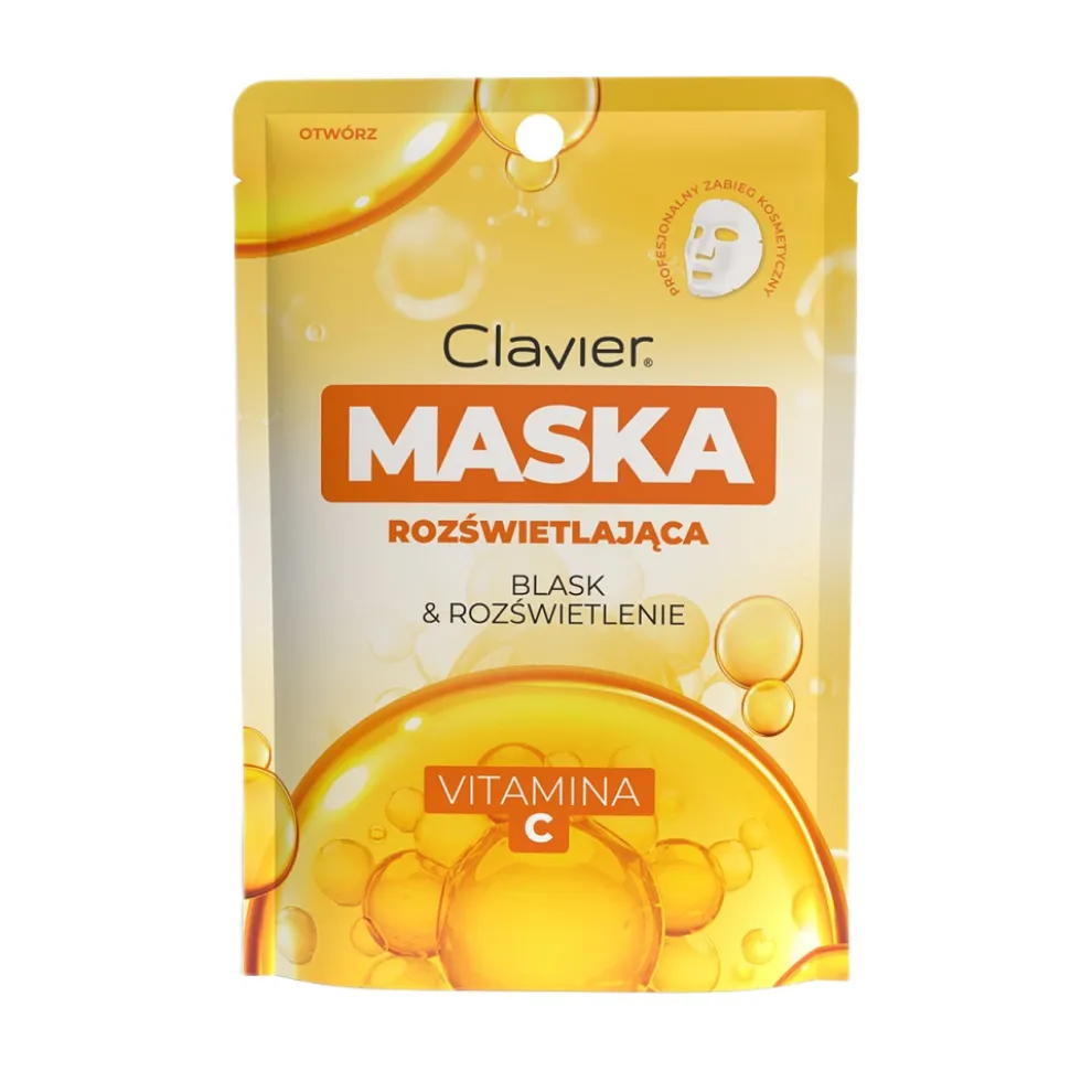 Clavier Maska rozświetlająca w płachcie z witaminą C 25ml