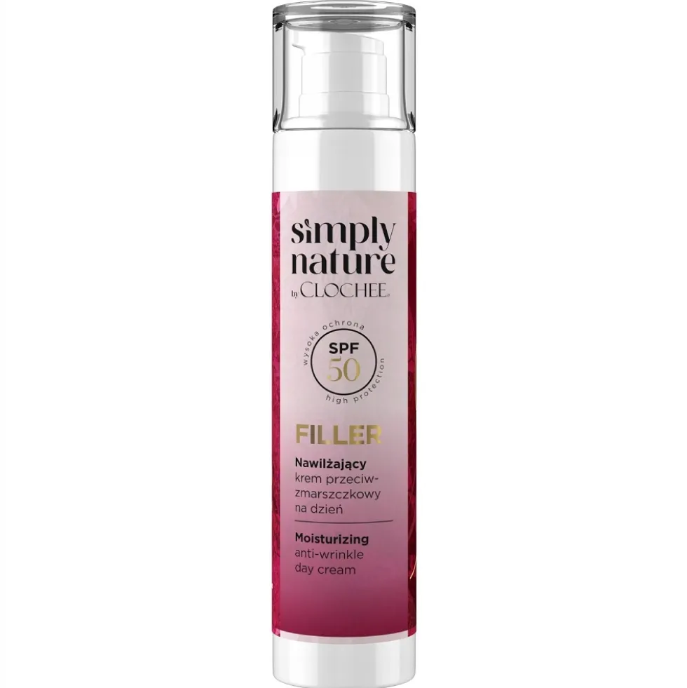 Clochee Simply Nature Filler nawilżający krem przeciwzmarszczkowy na dzień SPF50 50ml