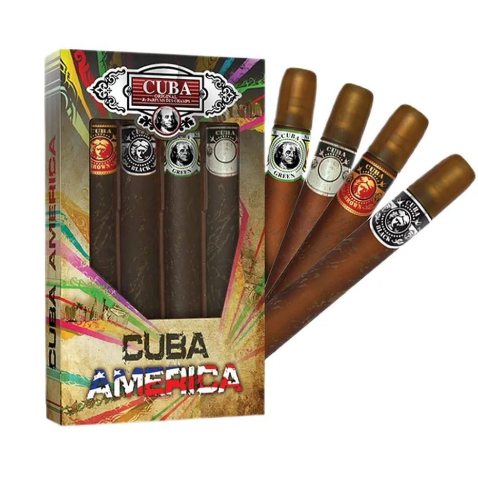 Cuba Original Cuba America zestaw Black woda toaletowa spray 35ml + Green woda toaletowa spray 35ml + Brown woda toaletowa spray 35ml + Grey woda toaletowa spray 35ml