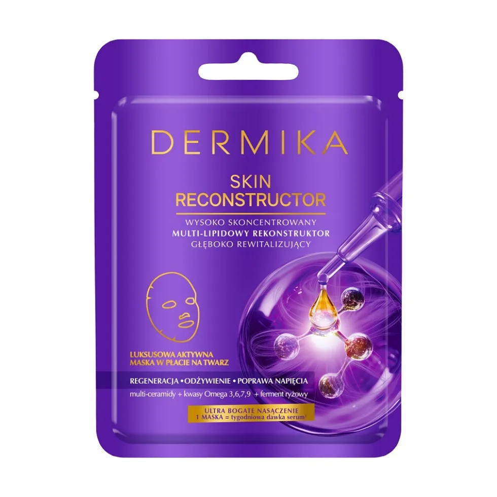 Dermika Skin Reconstructor wysoko skoncentrowany multi-lipidowy rekonstruktor głęboko rewitalizujący maska w płacie 1szt