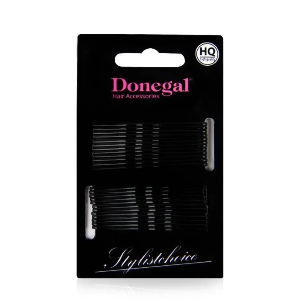 Donegal Wsuwki do włosów Czarne 5cm 5091 24szt.