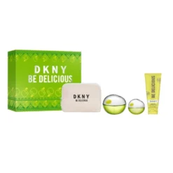 Donna Karan DKNY Be Delicious zestaw woda perfumowana spray 100ml + balsam do ciała 100ml + woda perfumowana spray 15ml + kosmetyczka