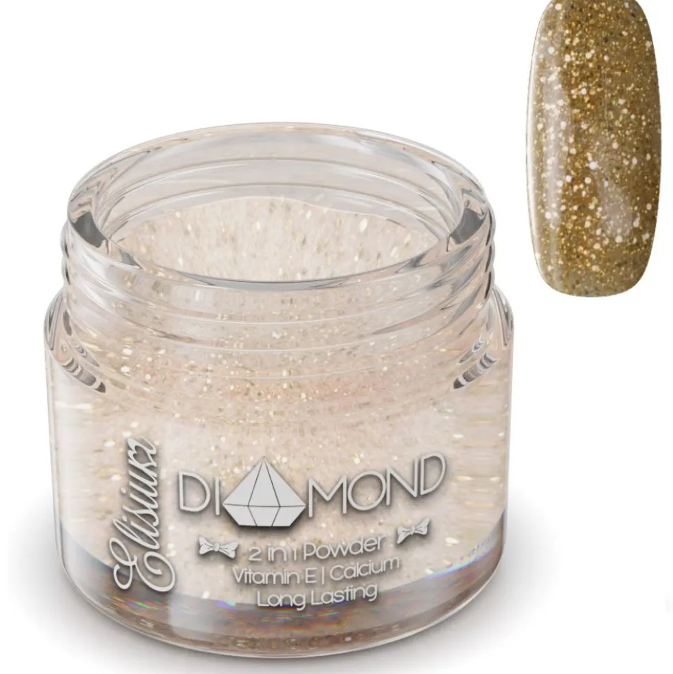 Elisium Diamond 2in1 Powder proszek do manicure tytanowego D09 Glowing Gold 23g