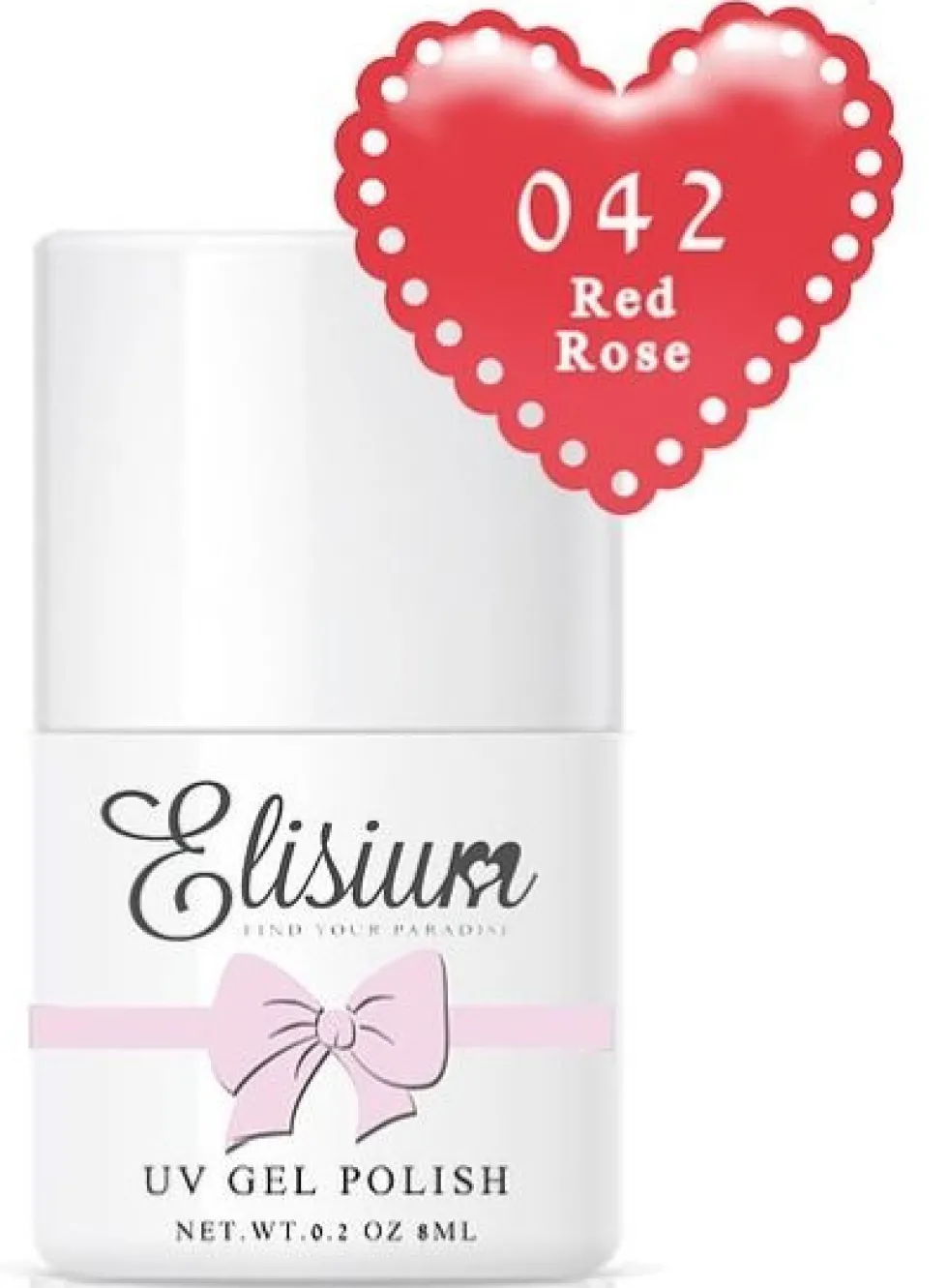 Elisium UV Gel Polish lakier hybrydowy do paznokci 042 Red Rose 8ml