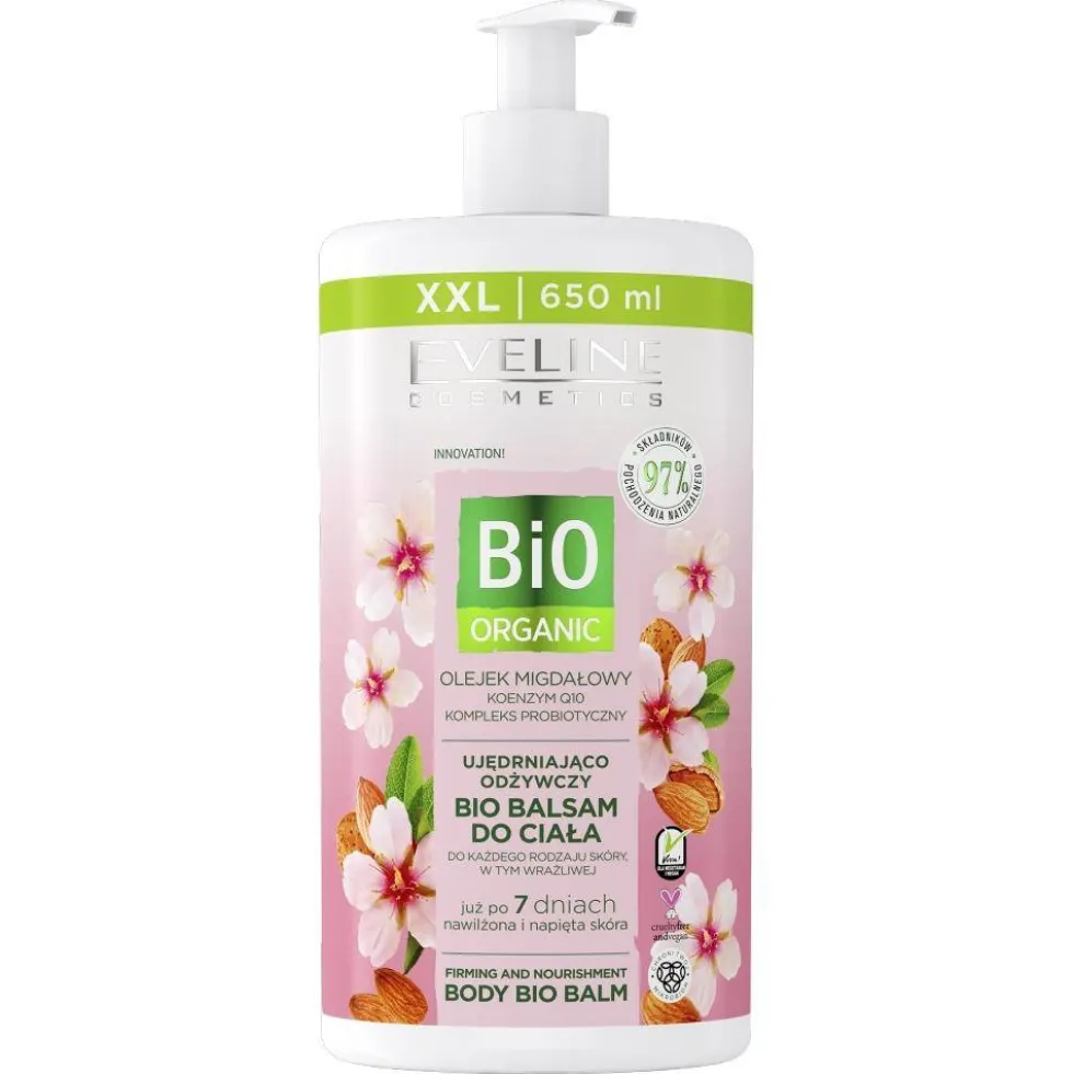 Eveline Cosmetics Bio Organic ujędrniająco-odżywczy balsam do ciała z olejkiem migdałowym 650ml