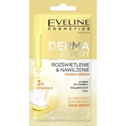 Eveline Cosmetics Derma Expert rozświetlająco-nawilżająca kremowa maseczka-serum do twarzy 8ml