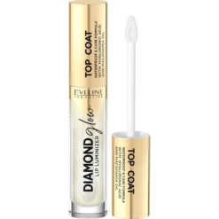 Eveline Cosmetics Diamond Glow Lip Luminizer top coat do ust z kwasem hialuronowym 12 With Golden Dust 4.5ml